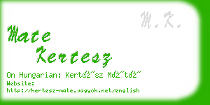 mate kertesz business card